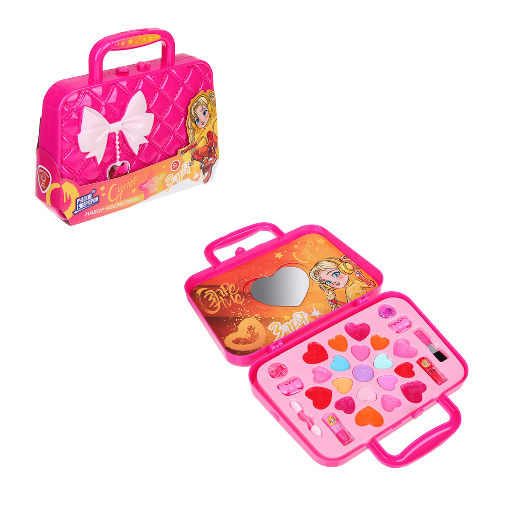 BY Русские Супергерои Набор детской косметики: тени, блески, помады, кольца, аппликатор, заколки, МП-1, арт.№ 330-560