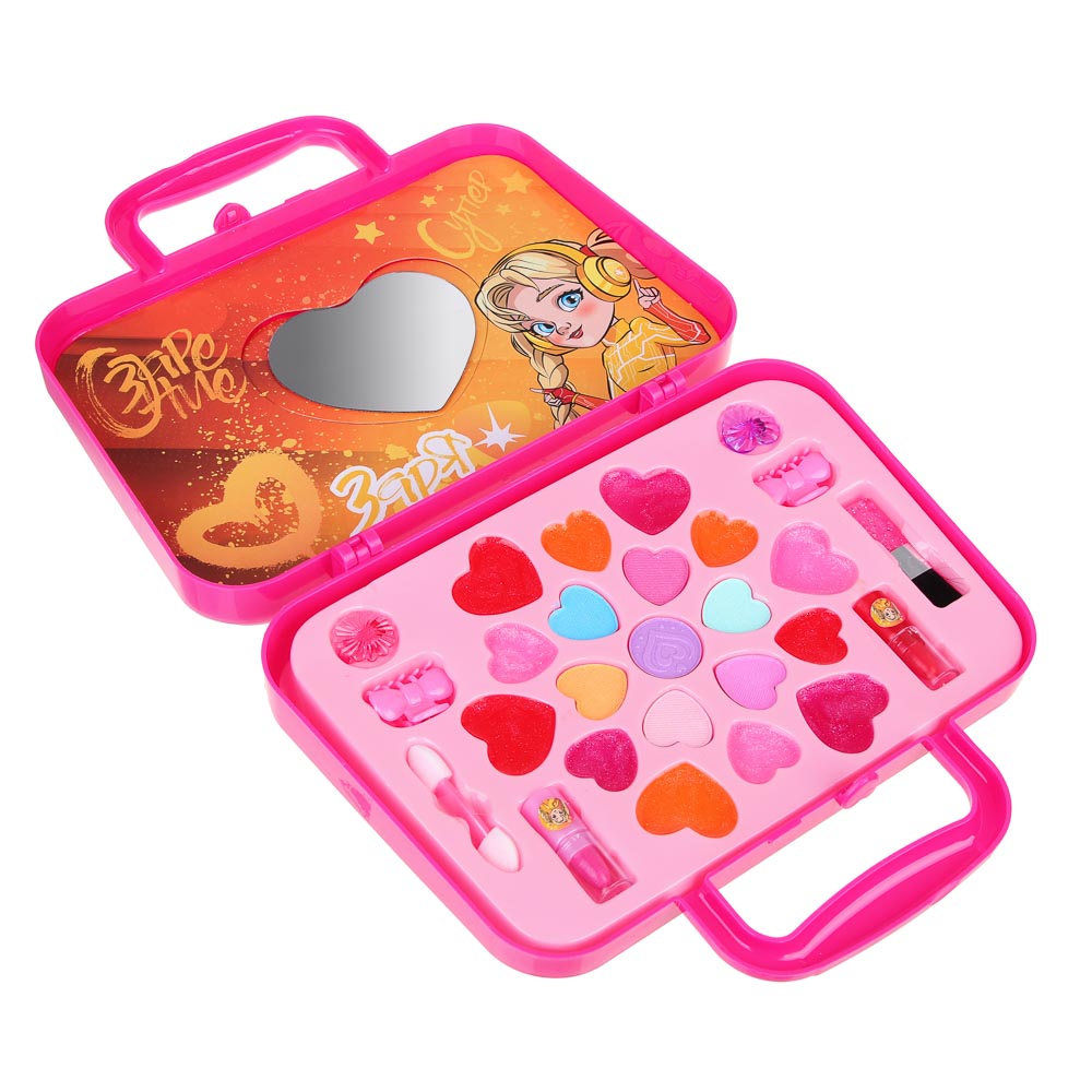 BY Русские Супергерои Набор детской косметики: тени, блески, помады, кольца, аппликатор, заколки, МП-1, арт.№ 330-560