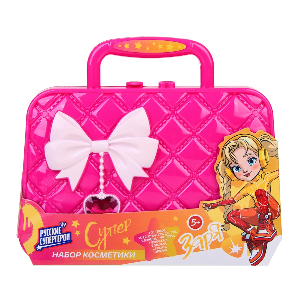 BY Русские Супергерои Набор детской косметики: тени, блески, помады, кольца, аппликатор, заколки, МП-1, арт.№ 330-560