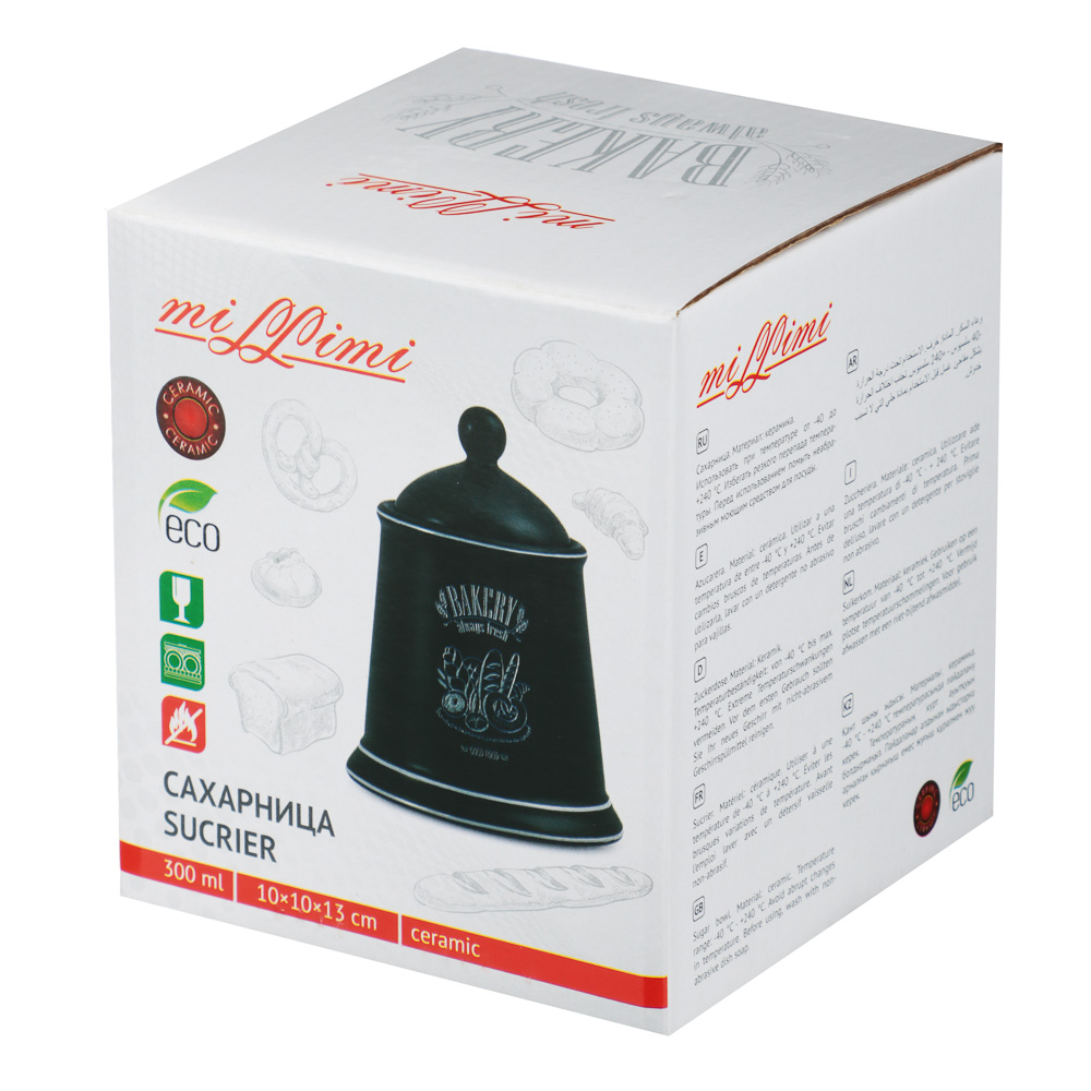 MILLIMI Бейкери Сахарница, 300мл, 10х10х13см, керамика, арт.№ 824-507