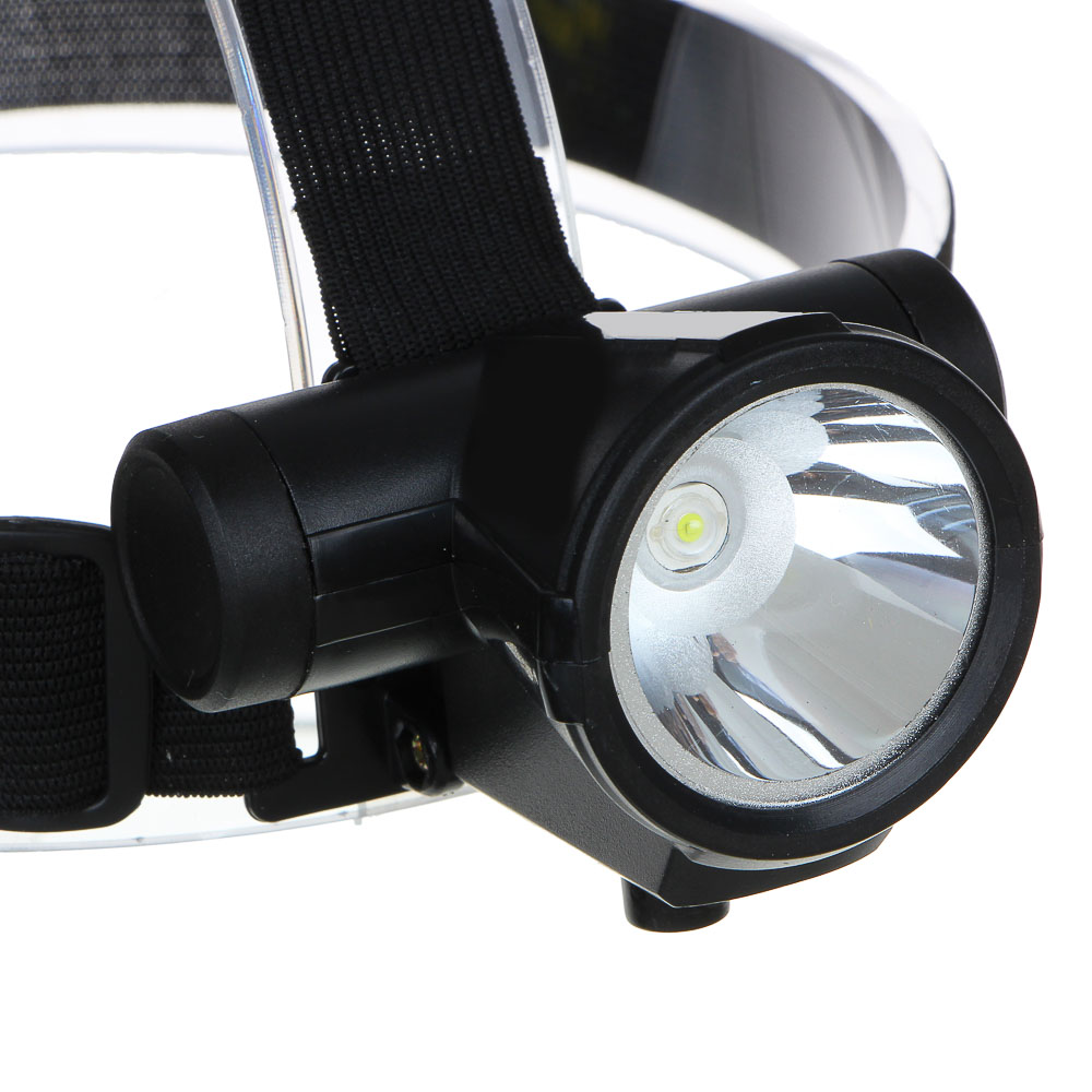 Фонарь налобный тм ЕРМАК, 1 LED, 3 Вт, 8х6х6,2 см, 2 режима, 1200мАч, USB кабель, пластик, арт.№ 221-018