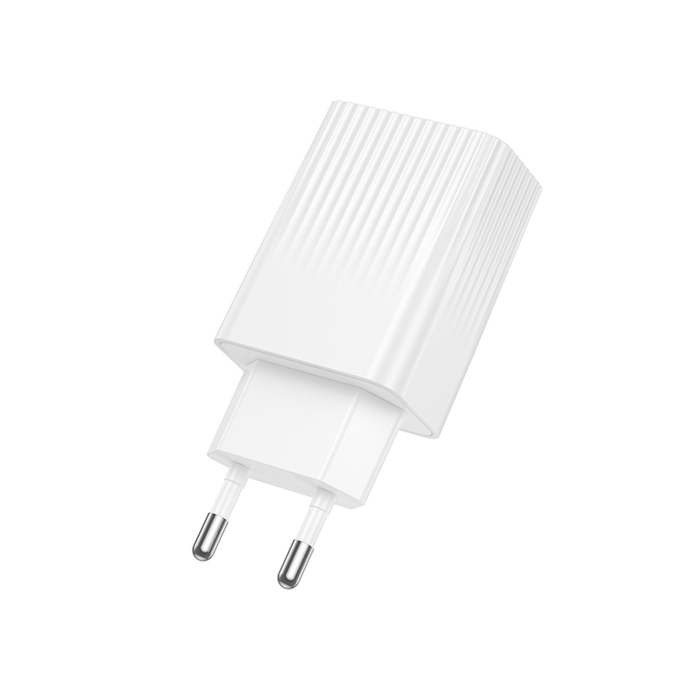 Сетевое зарядное устройство BOROFONE модель BAS74A, 1xUSB-C PD, 1xUSB-A QC 20W, цвет: белый, арт.№ 916-306