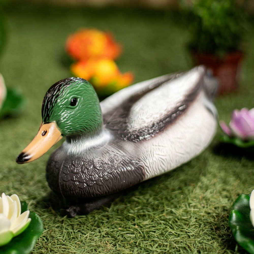 Птица водоплавающая "Утка" 27x12x11см, "Селезень" 36x15x15см, пластик 2 дизайна, арт.№ 162-180