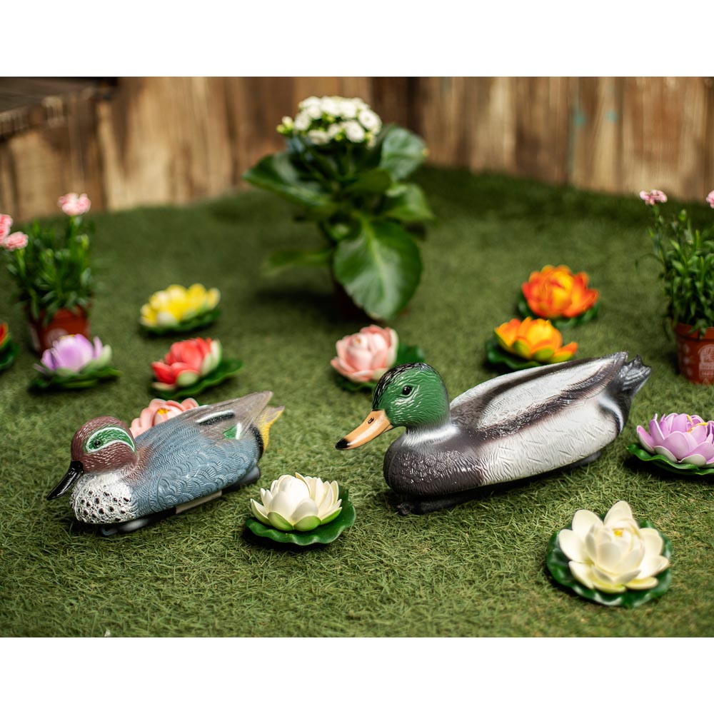 Птица водоплавающая "Утка" 27x12x11см, "Селезень" 36x15x15см, пластик 2 дизайна, арт.№ 162-180