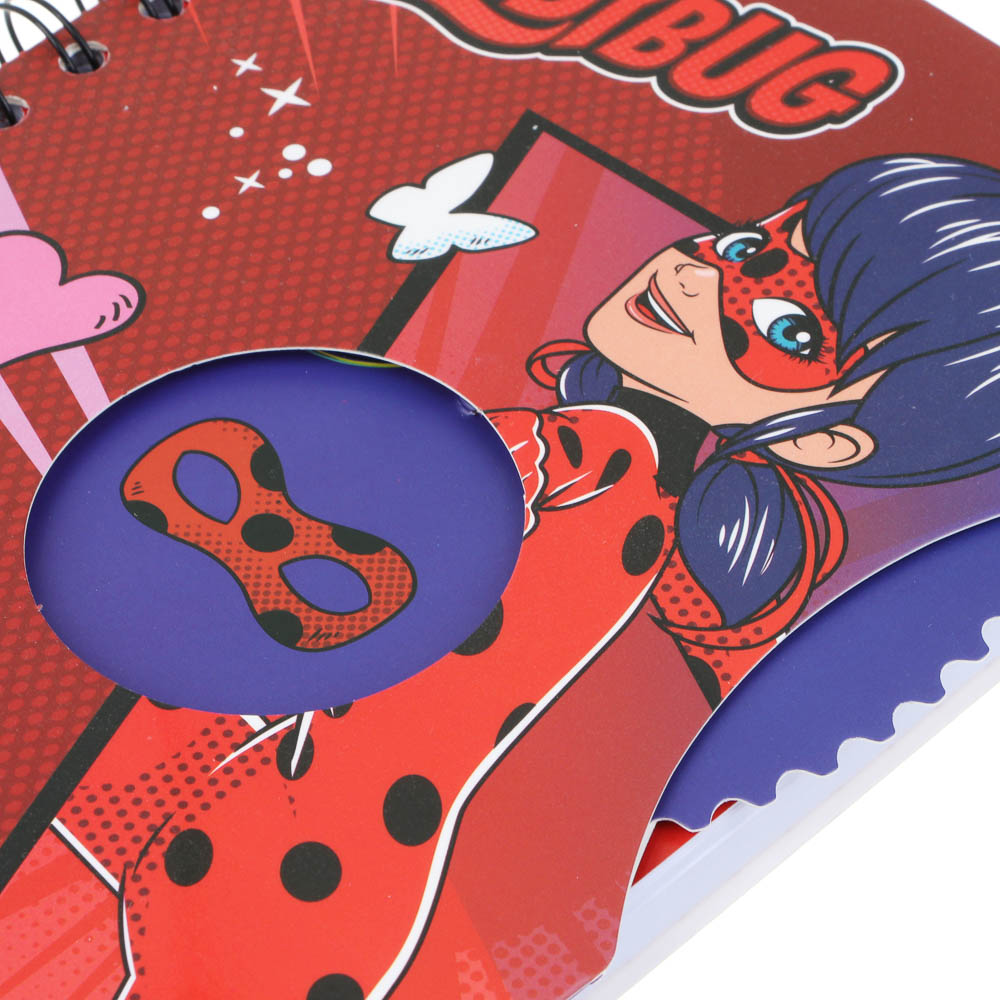 Записная книжка 96 листов А5 Ледибаг/Супер-Кот, тв.обл., спираль, окно, вращ.элемент, серия "Кор", 2 дизайна, арт.№ 811-019