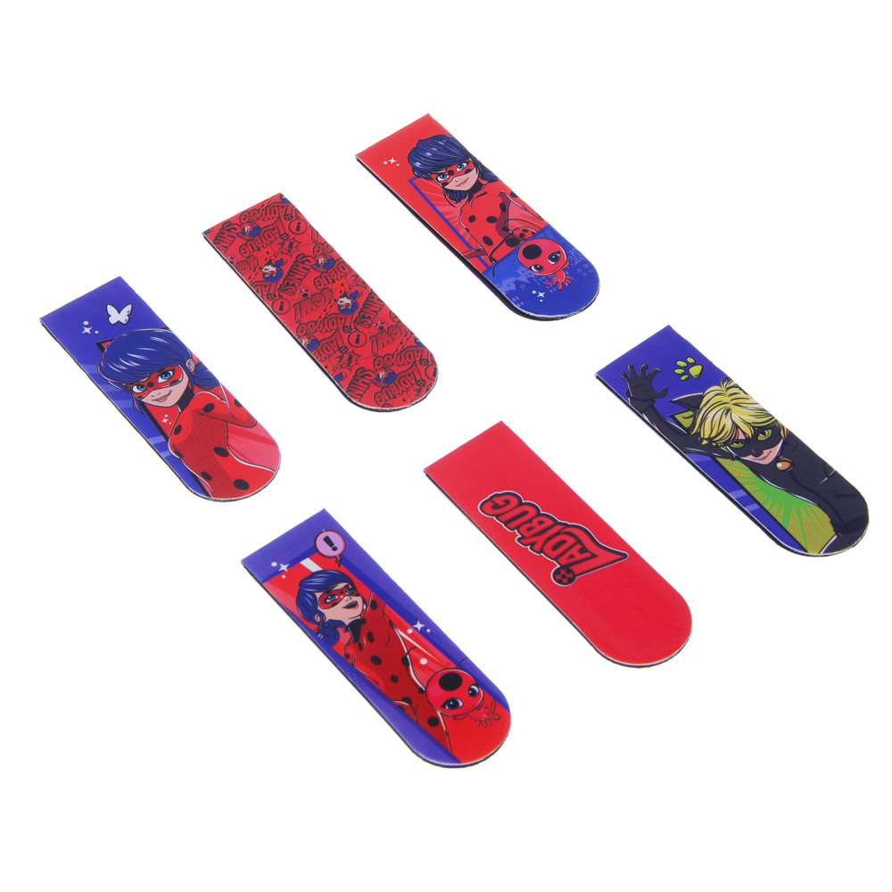 Набор закладок магнитных 6 штук Ледибаг/Супер-Кот, закладка 12х1,9 см, упаковка 18,3х10,3 см, "Кор", 2 дизайна, арт.№ 811-020