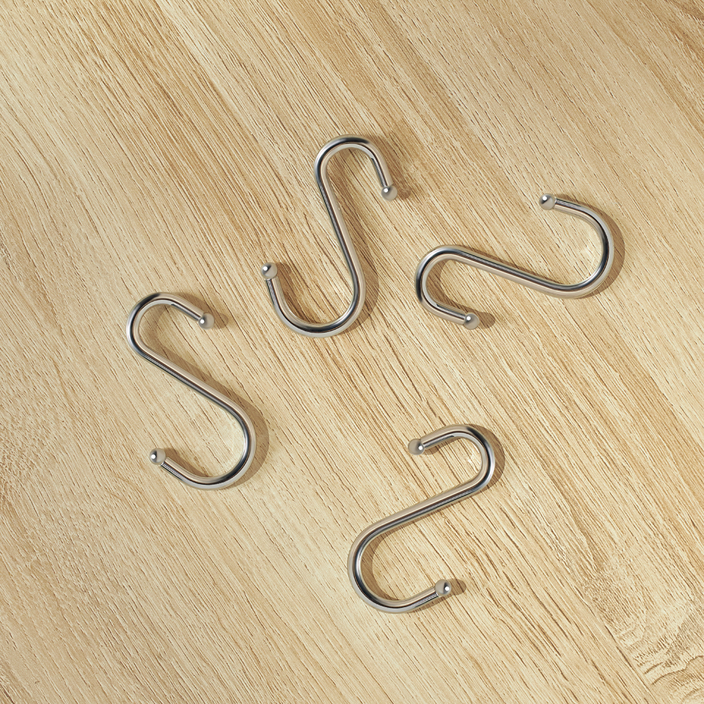 Набор крючков S-образных тм VETTA, хромированная сталь, 4 шт, арт.№ 481-021