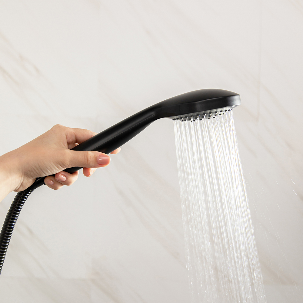 RAIN Набор для душа, лейка 100мм, 1 режим, шланг 150см, держатель, черный, арт.№ 545-001