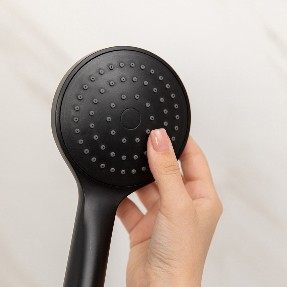 RAIN Набор для душа, лейка 100мм, 1 режим, шланг 150см, держатель, черный, арт.№ 545-001