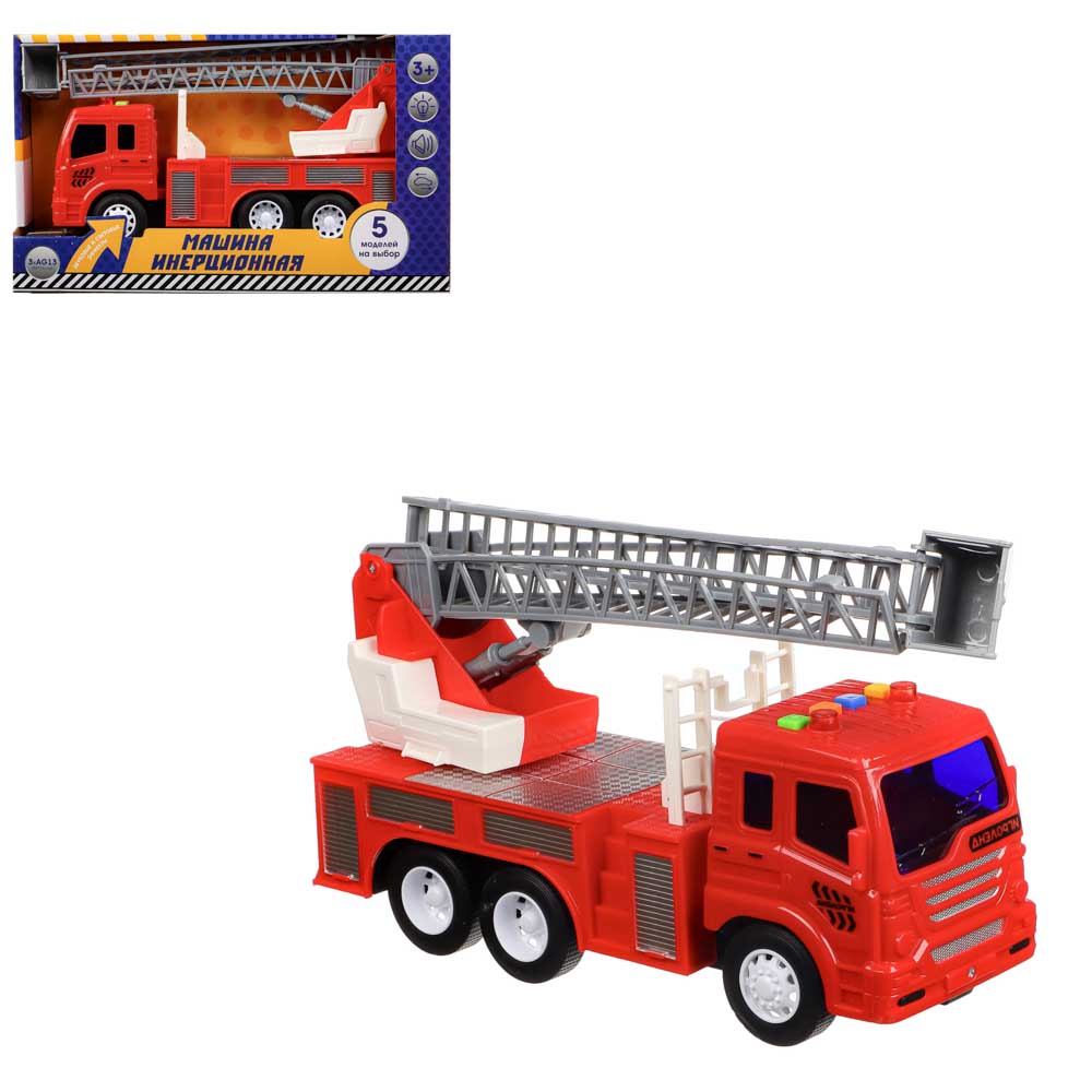 ИГРОЛЕНД Машина инерционная, свет, звук, 3хAG13, пластик, 25х9-17х10-12,5 см, 5 дизайнов, арт.№ 292-197