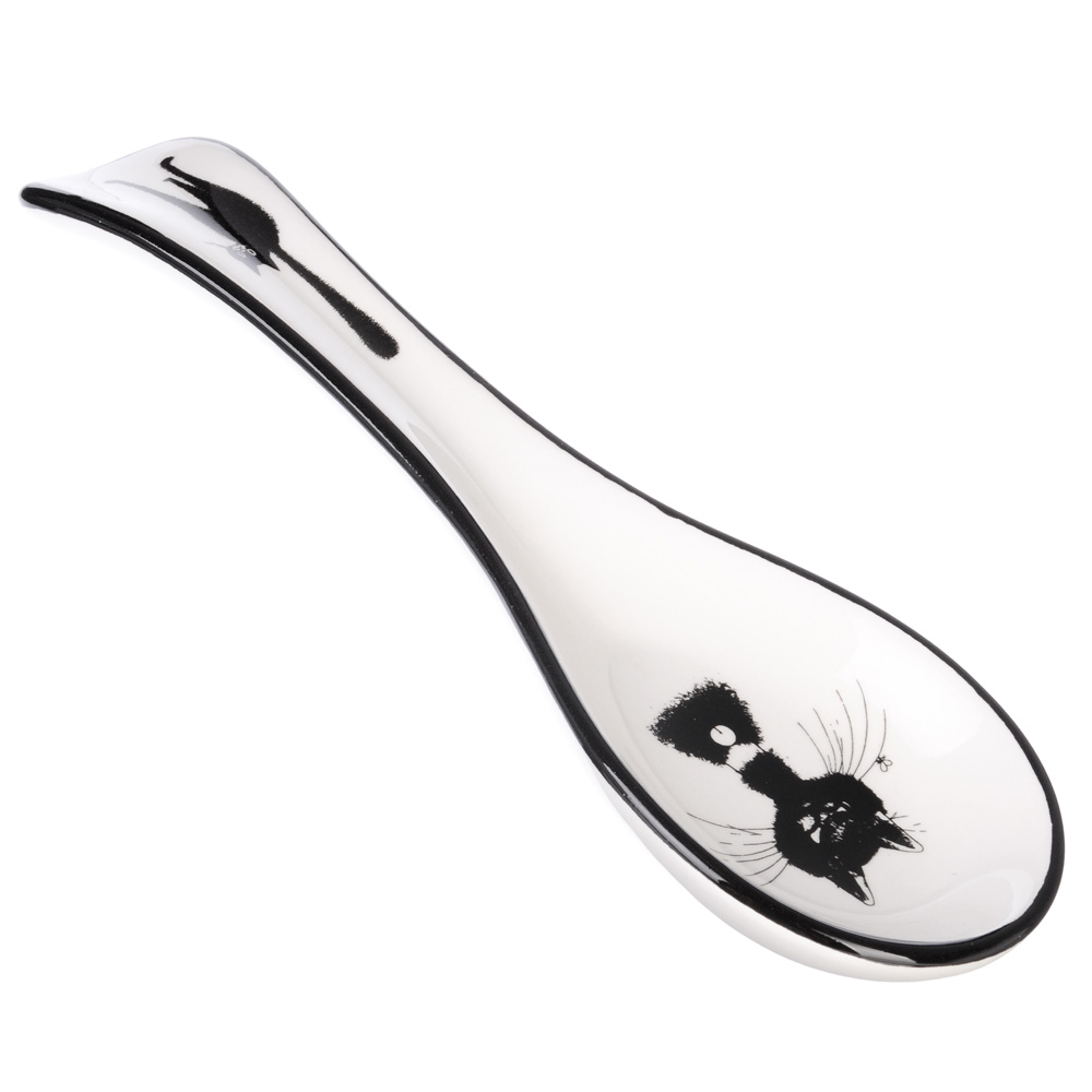 MILLIMI Черный кот Подставка для ложки 22x7x3см, керамика, арт.№ 820-701