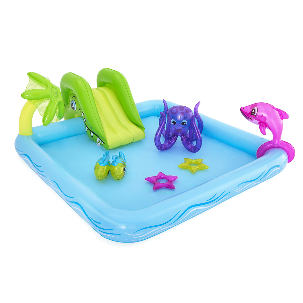 BESTWAY Бассейн надувной с брызгалкой и принадл. для игр "Аквариум", 239х206х86см, 308 л, 53052, арт.№ 013-018