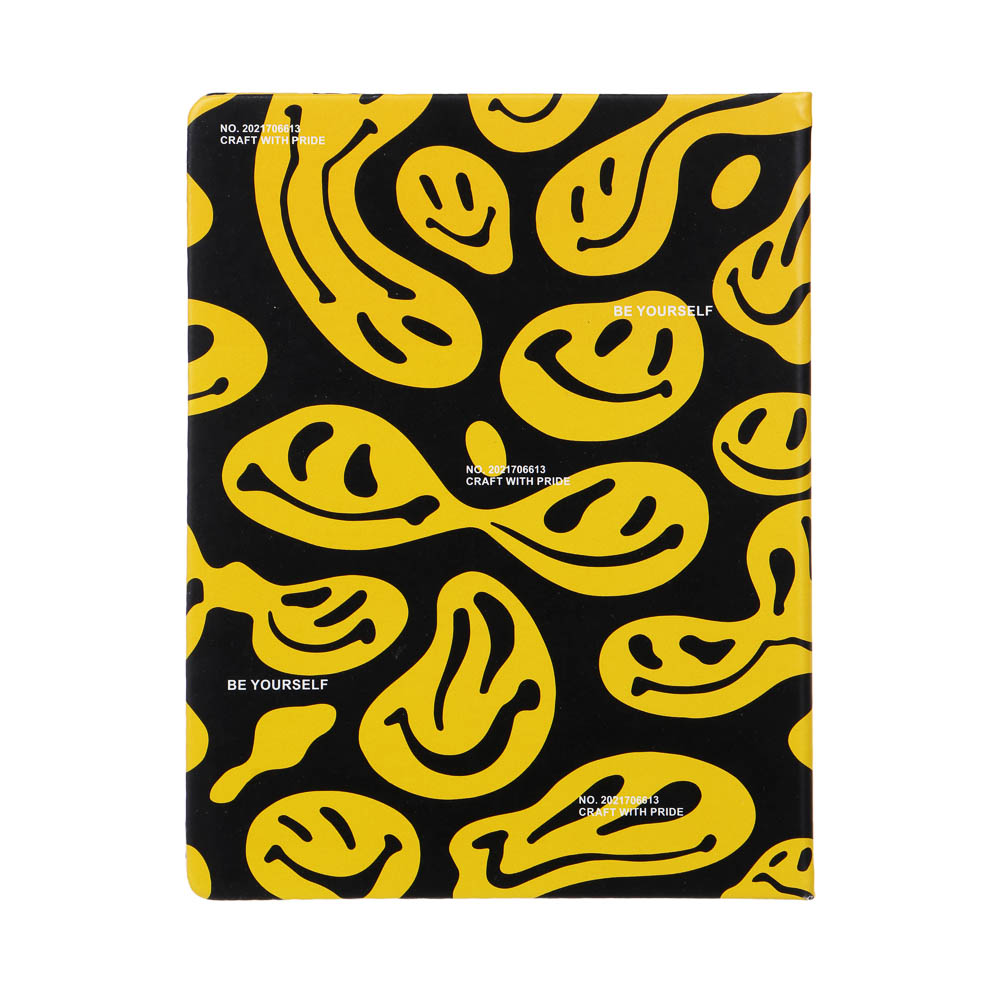 Дневник школьный 48 листов формат А5+ BY "Искаженные смайлы", 20,8х16,5 см, твердая обложка искусственная кожа, с цветной печатью, закладка, арт.№ 564-034