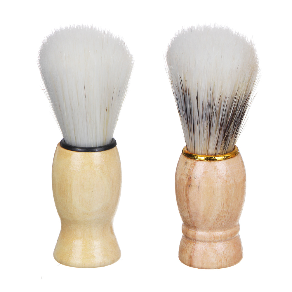 ЮНИLOOK Помазок для бритья, деревянная основа, искусственный ворс 80%, свиной ворс 20%, 9,5x3 см, 2 дизайна, арт.№ 346-007