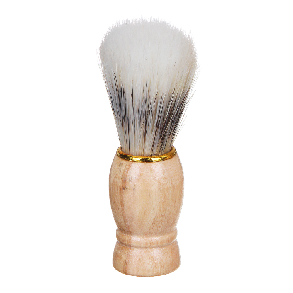 ЮНИLOOK Помазок для бритья, деревянная основа, искусственный ворс 80%, свиной ворс 20%, 9,5x3 см, 2 дизайна, арт.№ 346-007