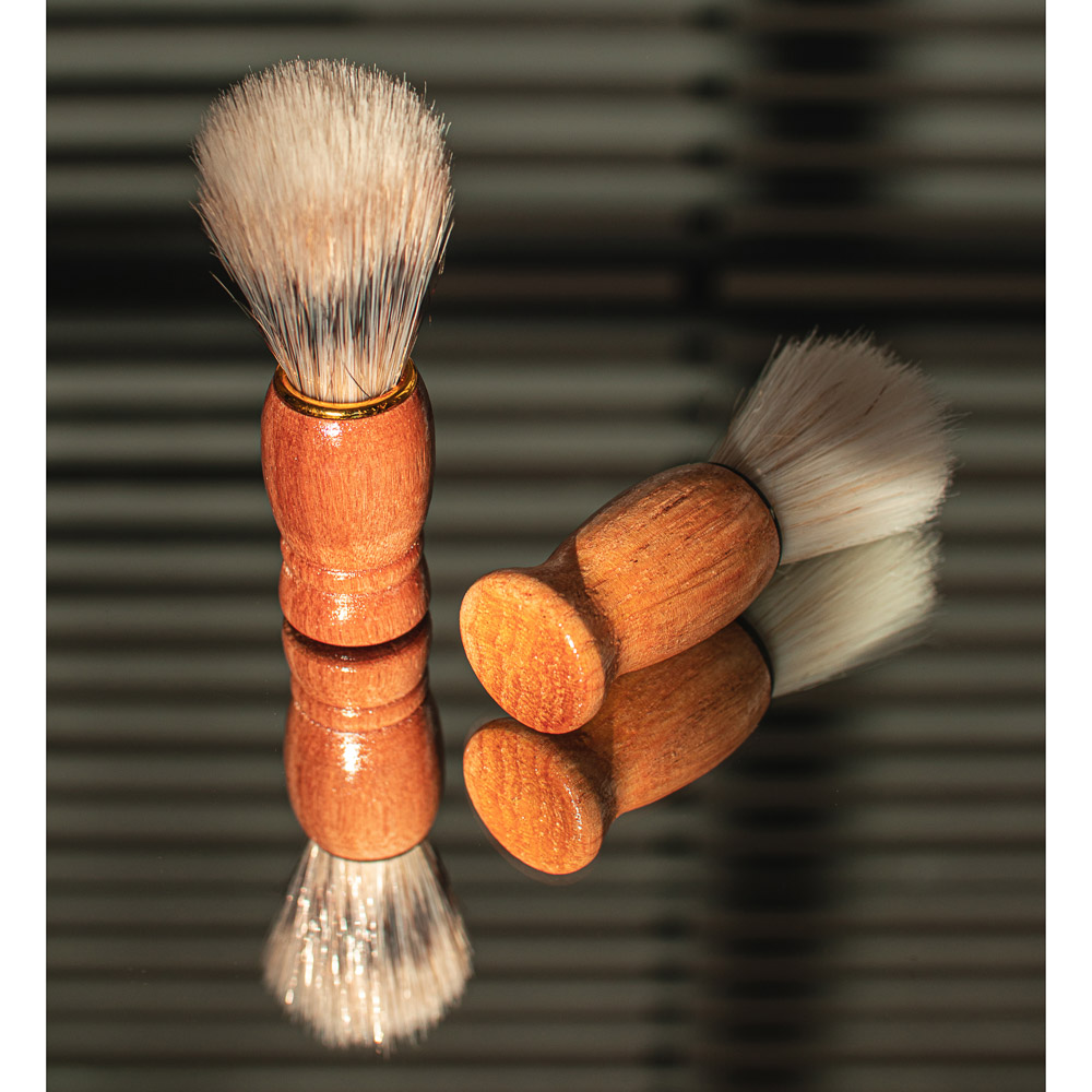 ЮНИLOOK Помазок для бритья, деревянная основа, искусственный ворс 80%, свиной ворс 20%, 9,5x3 см, 2 дизайна, арт.№ 346-007