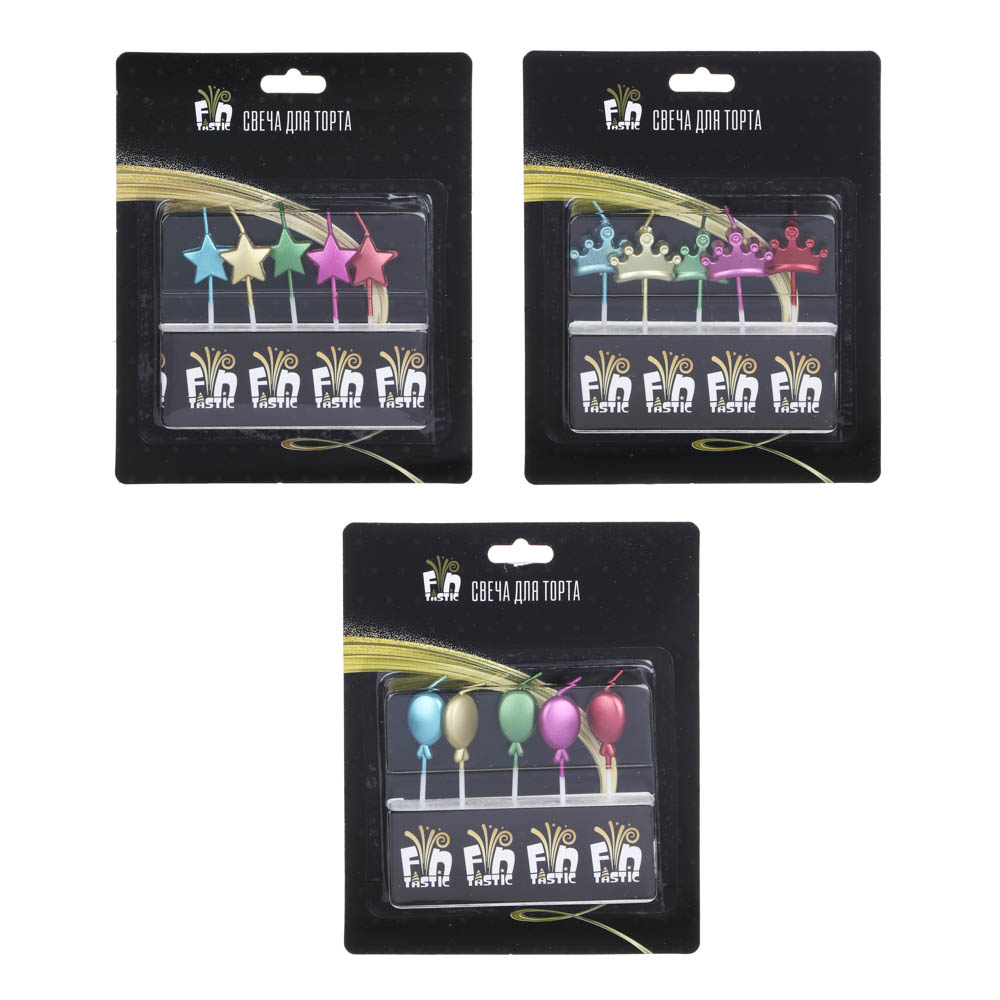 FNtastic Свечи для торта фигурные, парафин, 3 дизайна, арт.№ 506-197