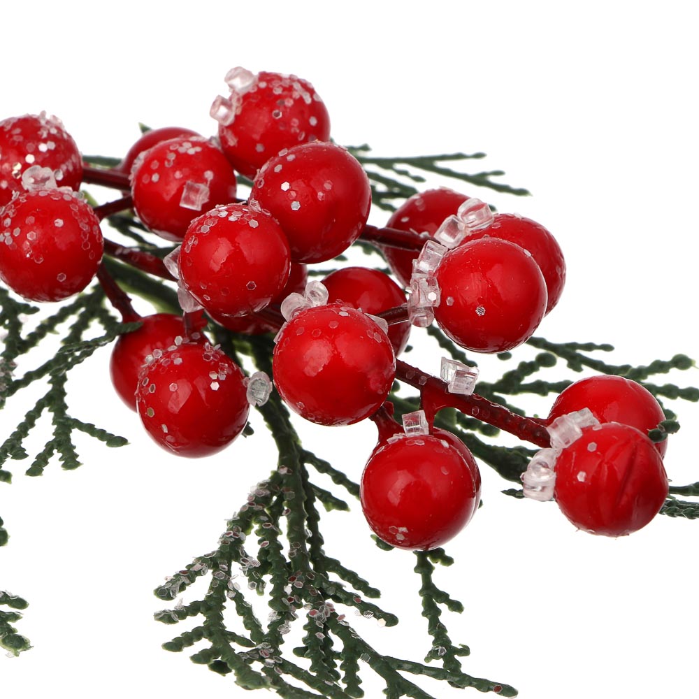 СНОУ БУМ Ветка с ягодами 29 см, металл, пластик, 2 дизайна, арт.№ 353-509