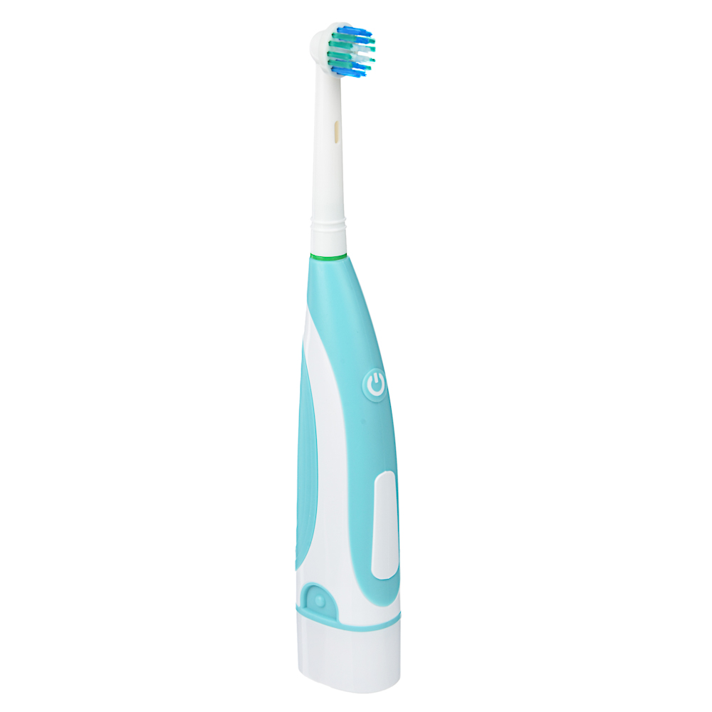 LEBEN Зубная щётка электрическая, круглая, 4 насадки в комплекте, 2xАА, 6000 об/мин, арт.№ 263-014