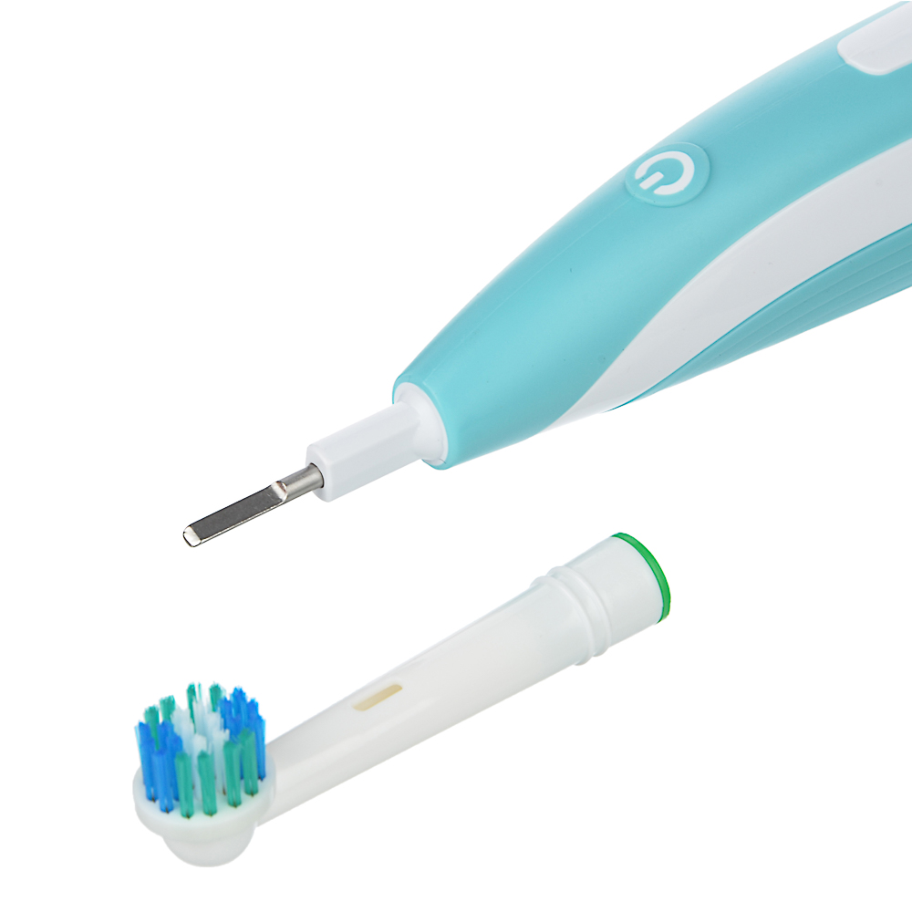 LEBEN Зубная щётка электрическая, круглая, 4 насадки в комплекте, 2xАА, 6000 об/мин, арт.№ 263-014