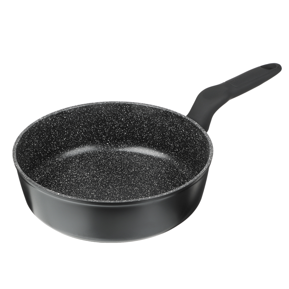 SATOSHI Стоун Сковорода литая глубокая d24см, антипригарное покрытие Мрамор, индукция, арт.№ 846-444