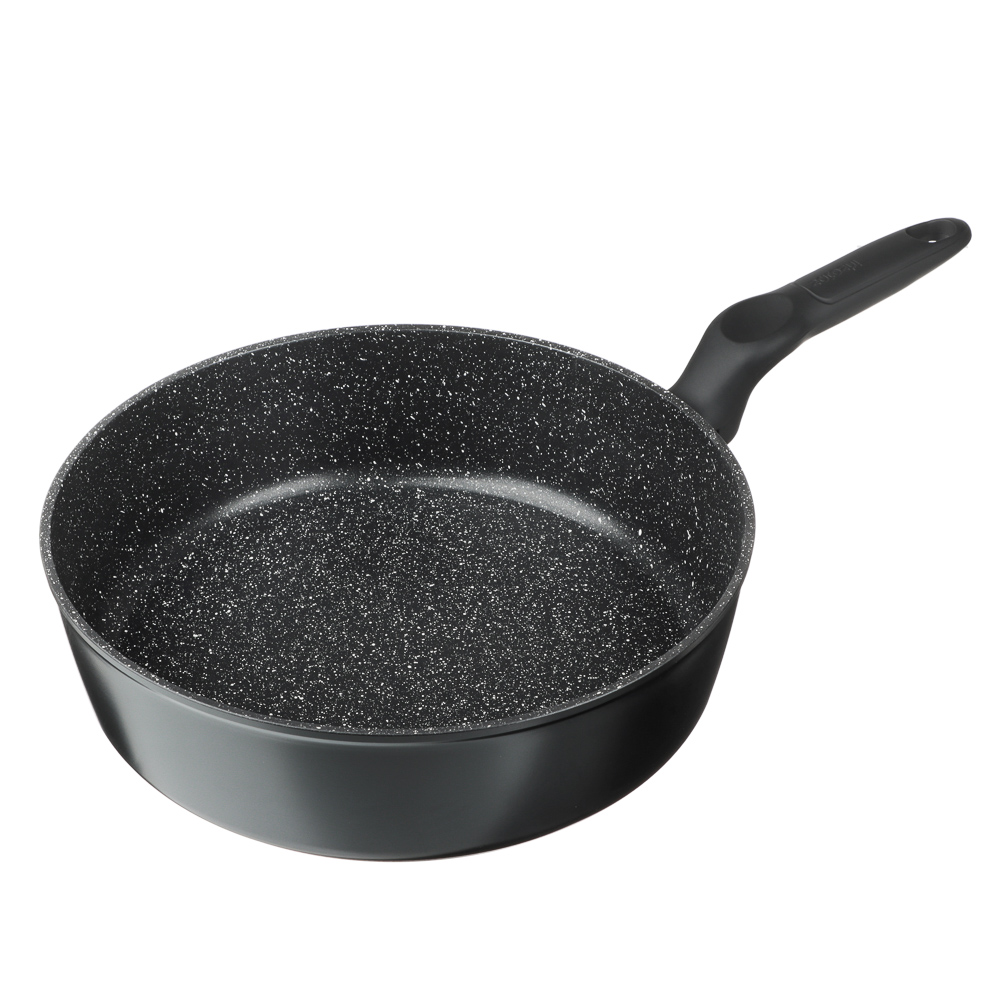 SATOSHI Стоун Сковорода литая глубокая d28см, антипригарное покрытие Мрамор, индукция, арт.№ 846-445