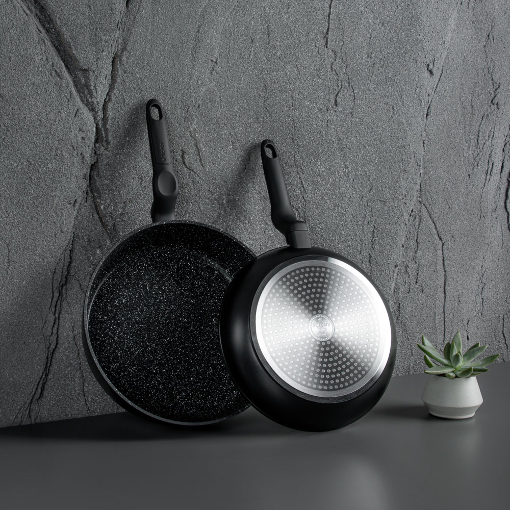 SATOSHI Стоун Сковорода литая глубокая d28см, антипригарное покрытие Мрамор, индукция, арт.№ 846-445