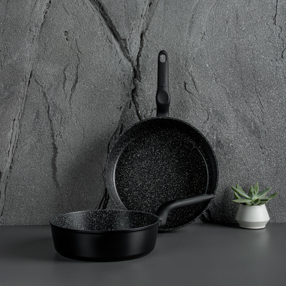 SATOSHI Стоун Сковорода литая глубокая d28см, антипригарное покрытие Мрамор, индукция, арт.№ 846-445