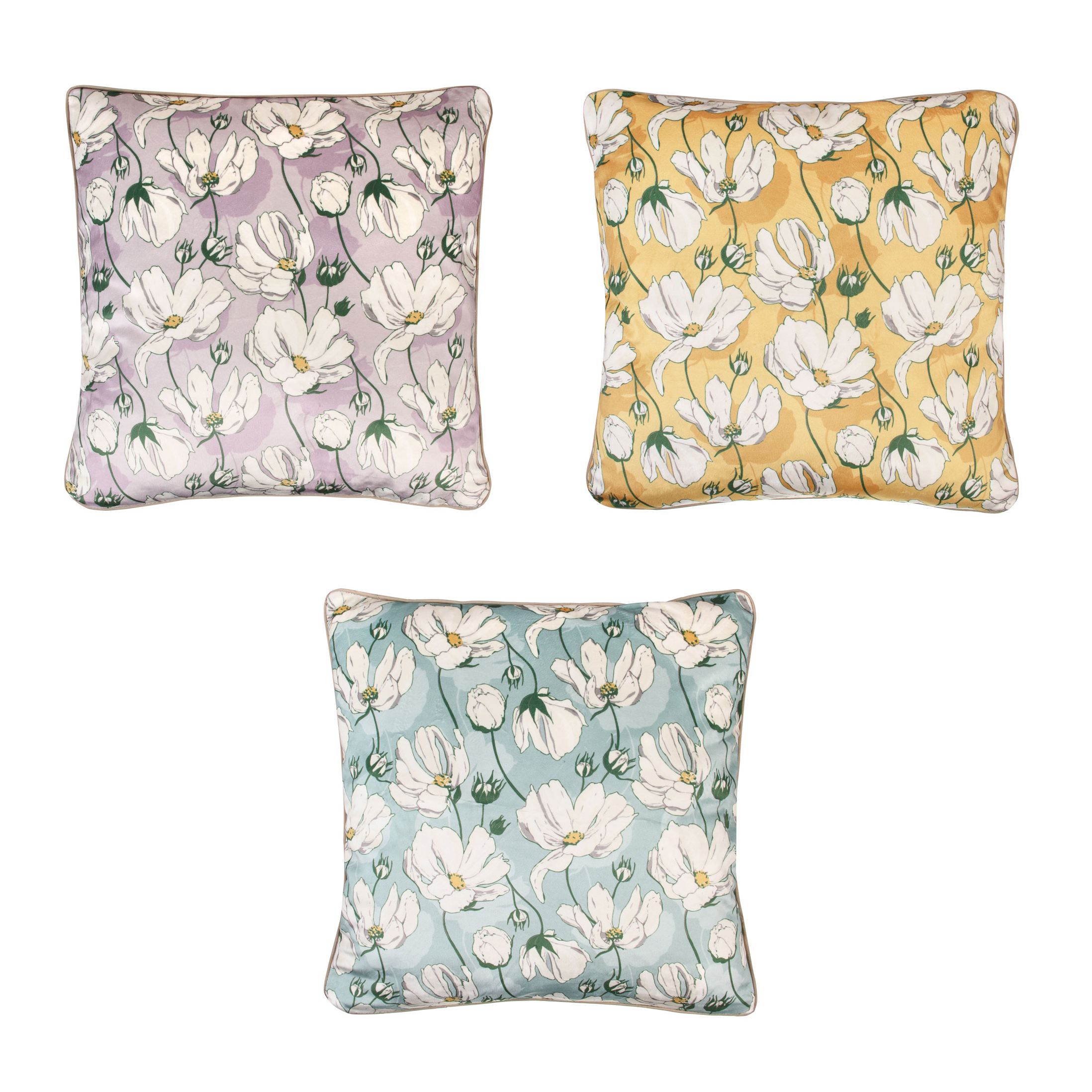 PROVANCE Дейзи Чехол для подушки велюр, 40х40см, 100% полиэстер, 3 цвета, арт.№ 488-153