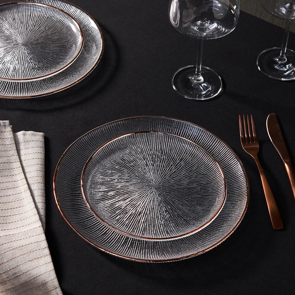 BY COLLECTION White Line Тарелка десертная, 19,5х1,5см, стекло, арт.№ 820-854