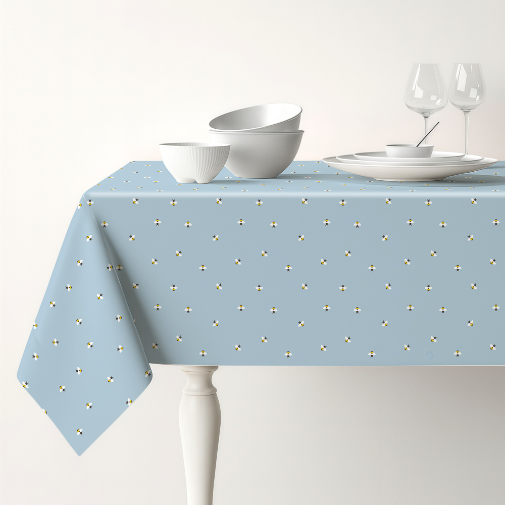 Скатерть ПЕВА на текстильной основе тм PROVANCE Орра пчелки, 132х178см, 50% пэ, 50% ПЕВА, 2 диз., арт.№ 435-197