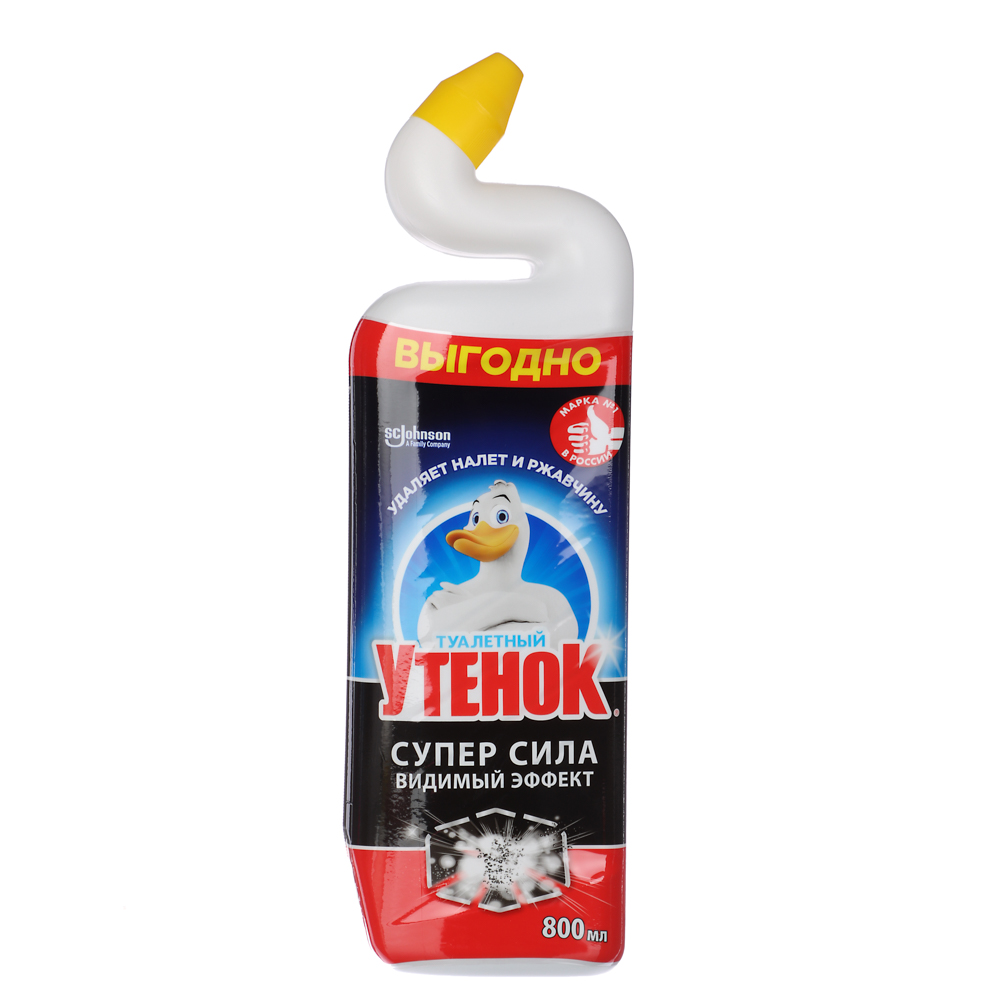 Гель для чистки унитаза Туалетный утенок Видимый Эффект, п/б, 800мл, арт.№ 989-020