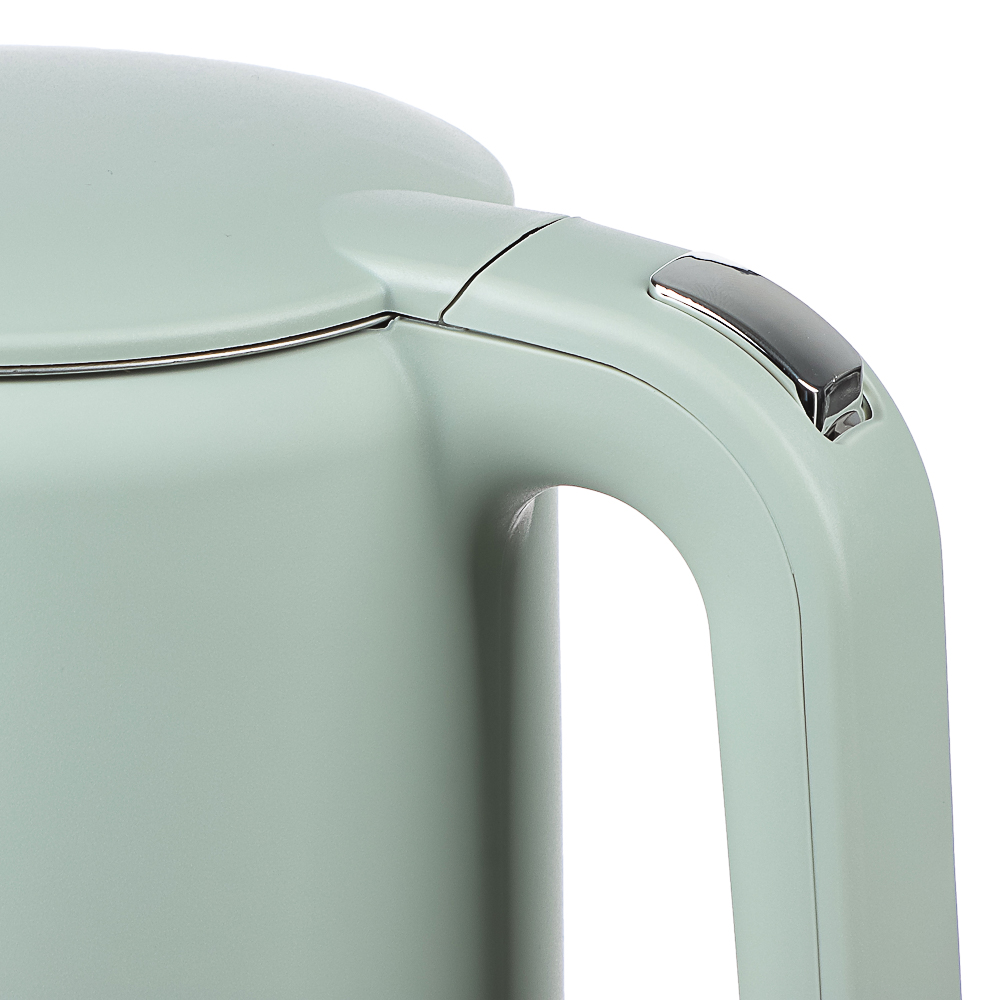 LEBEN Чайник электрический 1,7л двойные стенки пластик/нерж сталь, поддерж.температуры, оливк.и беж., арт.№ 291-135