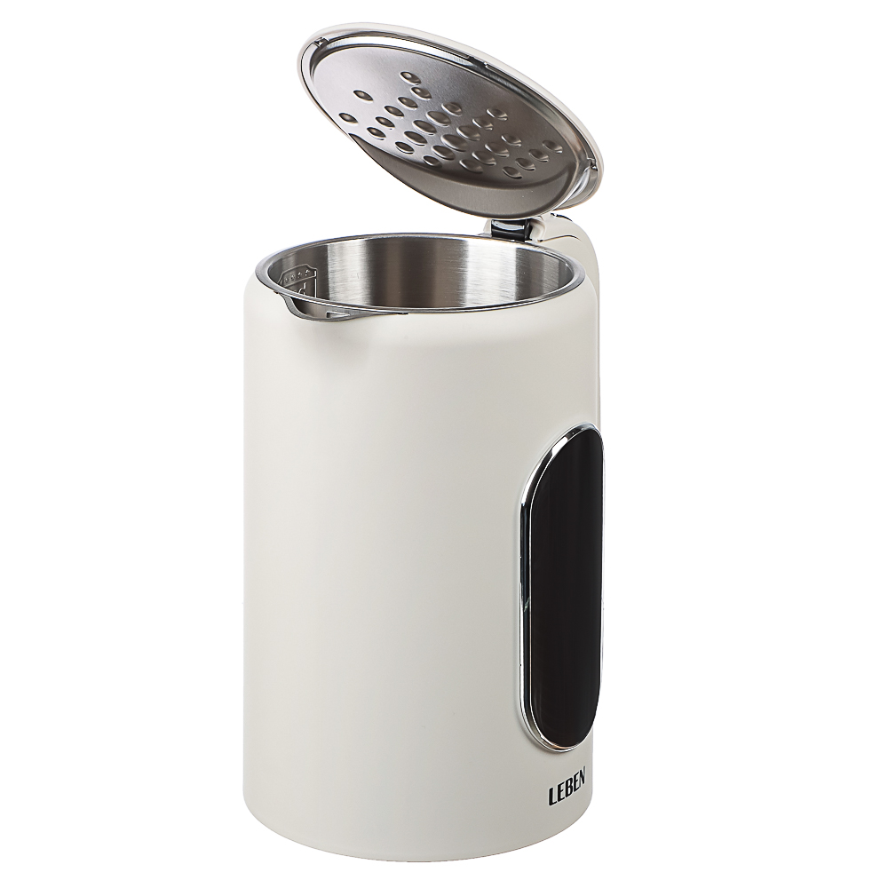 LEBEN Чайник электрический 1,7л двойные стенки пластик/нерж сталь, поддерж.температуры, оливк.и беж., арт.№ 291-135