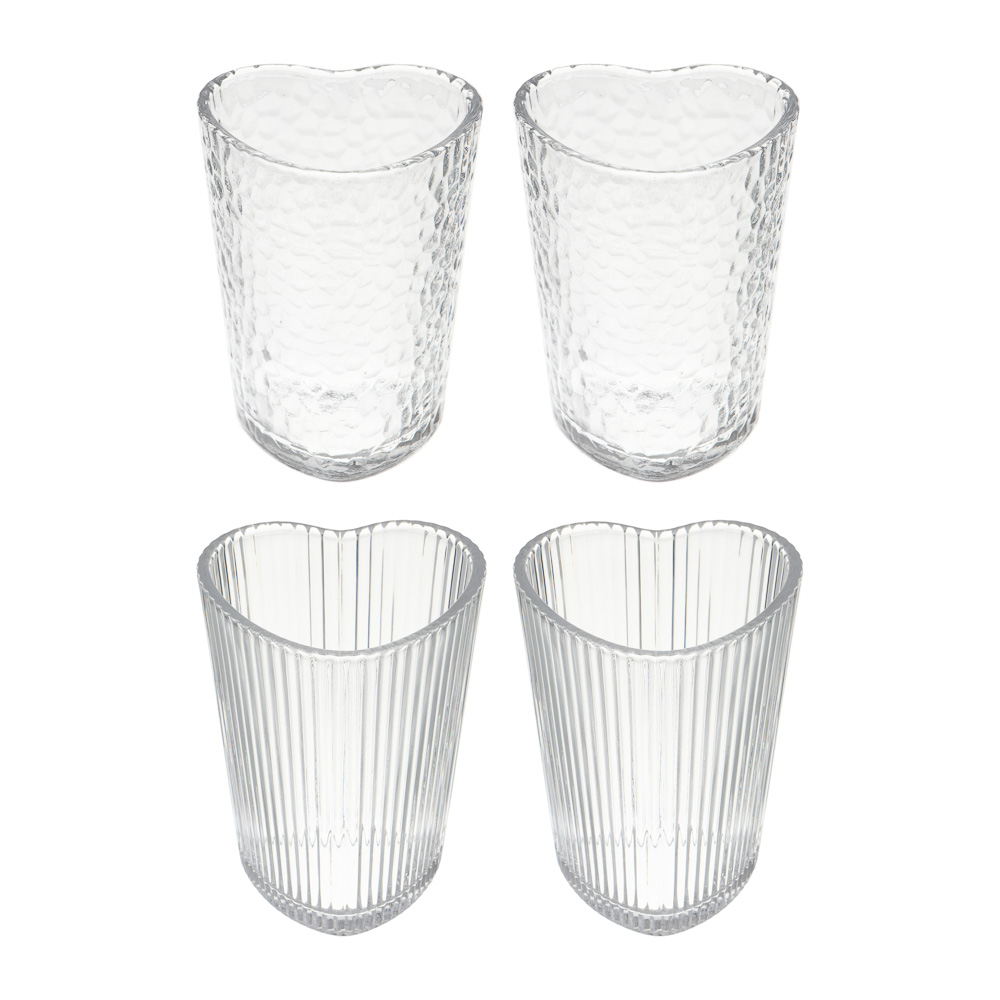 Набор бокалов для напитков тм LADECOR "Сердце" 200 мл, 2 шт, стекло, арт.№ 531-106