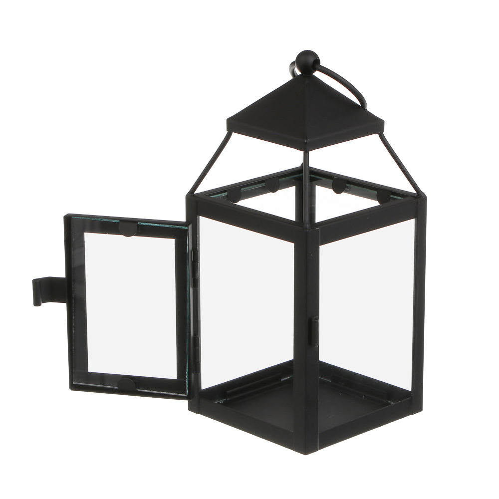 Подсвечник в виде фонарика, 8x8x18 см, металл, стекло, арт.№ 477-252