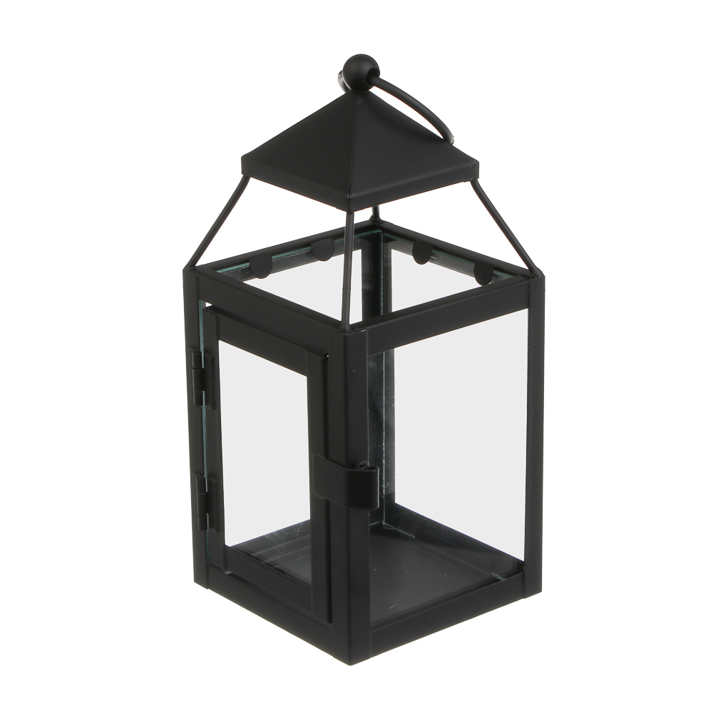 Подсвечник в виде фонарика, 8x8x18 см, металл, стекло, арт.№ 477-252