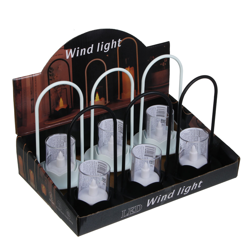 Светильник LED декоративный "Свеча", 9,5x9,5х17,5, 3хLR44, пластик, 2 цвета, арт.№ 695-210