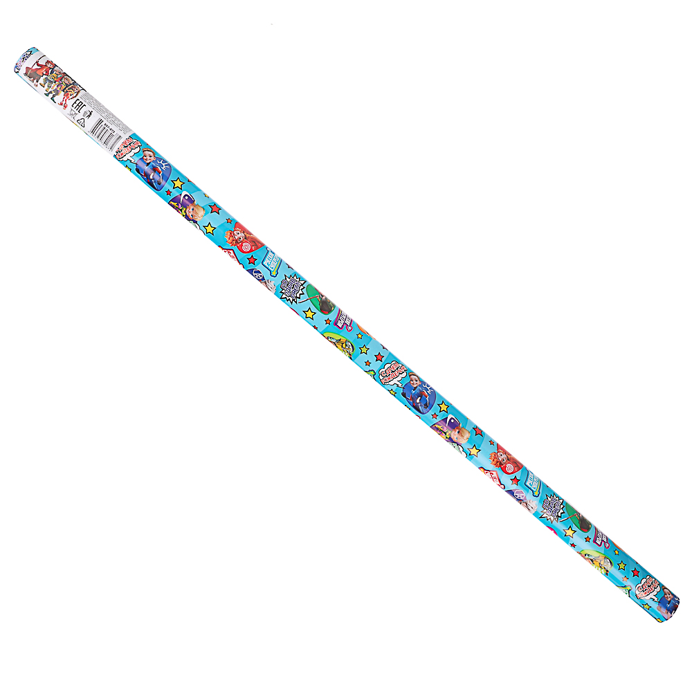 BY Русские Супергерои Бумага упаковочная, 70х100см, 90 гр, цвет бирюзовый, арт.№ 507-072