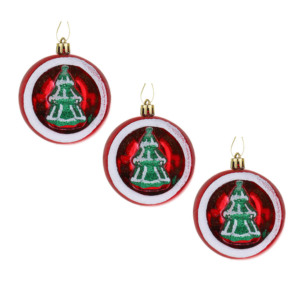 СНОУ БУМ Набор шаров 3 шт, 8 см, пластик, арт.№ 373-555