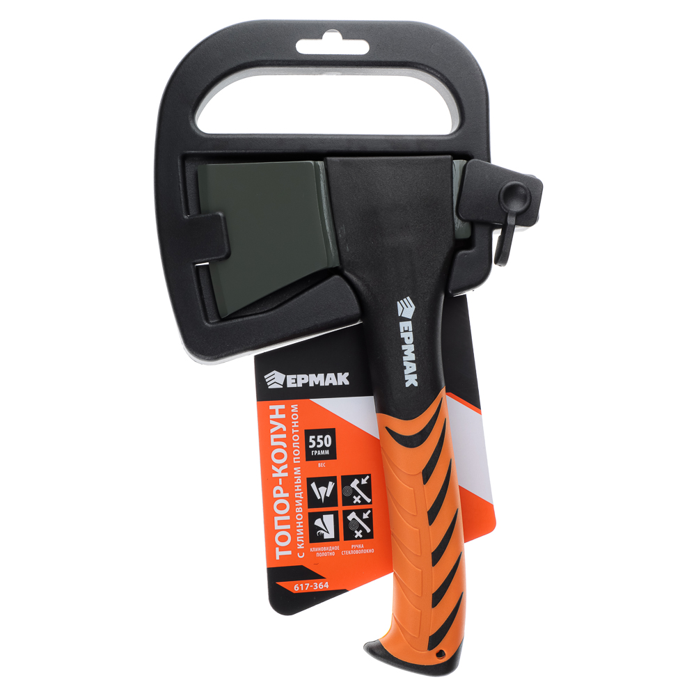 ЕРМАК Топор-колун, 550г, с клиновидным полотном, ручка стекловолокно, арт.№ 617-364