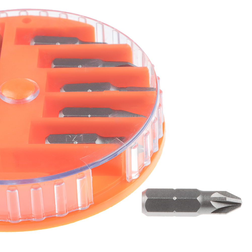 ЕРМАК Биты для шуруповерта, набор 7шт.,магнитный адаптер для бит, биты 25 мм, пластиковый кейс, арт.№ 601-048