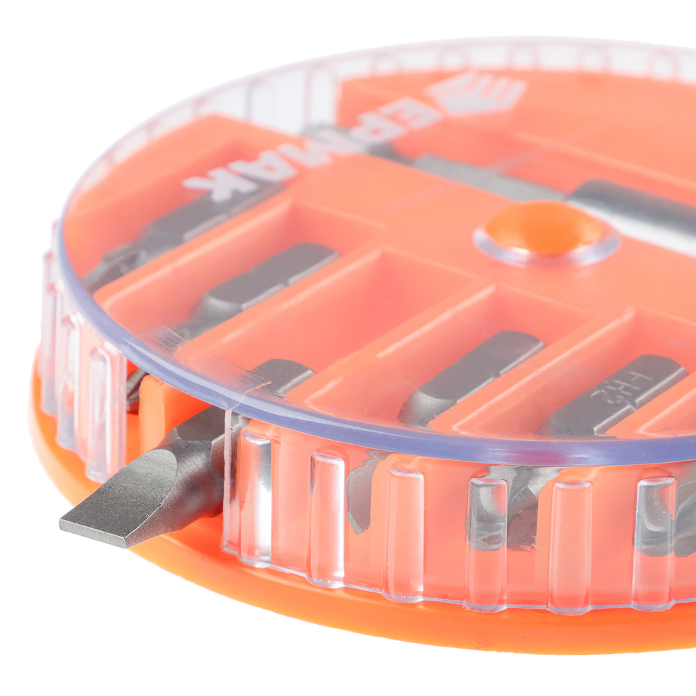 ЕРМАК Биты для шуруповерта, набор 7шт.,магнитный адаптер для бит, биты 25 мм, пластиковый кейс, арт.№ 601-048