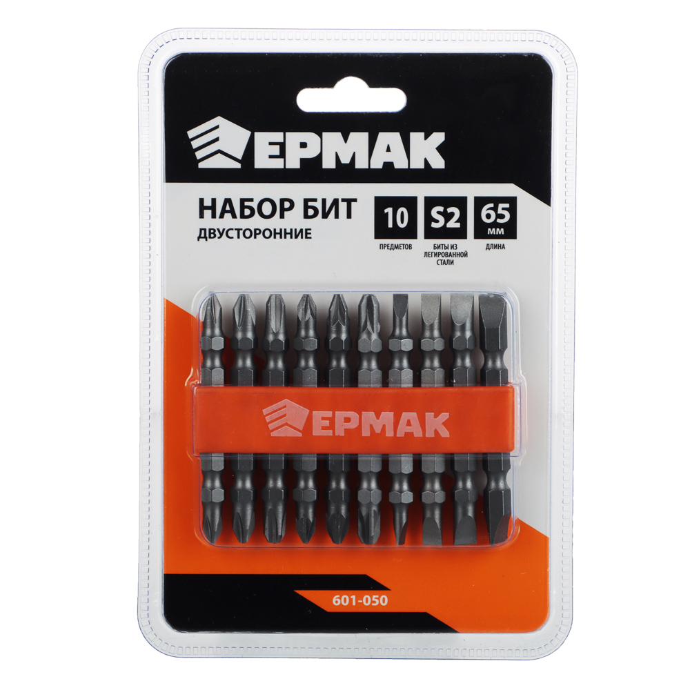 ЕРМАК Биты для шуруповерта, двусторонние, сталь S2, длина 65 мм, арт.№ 601-050