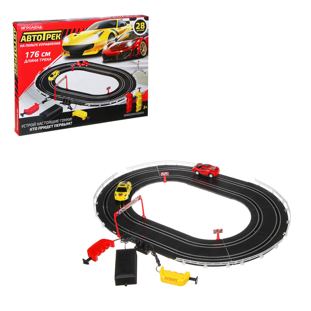 ИГРОЛЕНД Автотрек на пульте управления, PP, ABS, 4C, 41,5х30,5х 4,5см, арт.№ 276-114