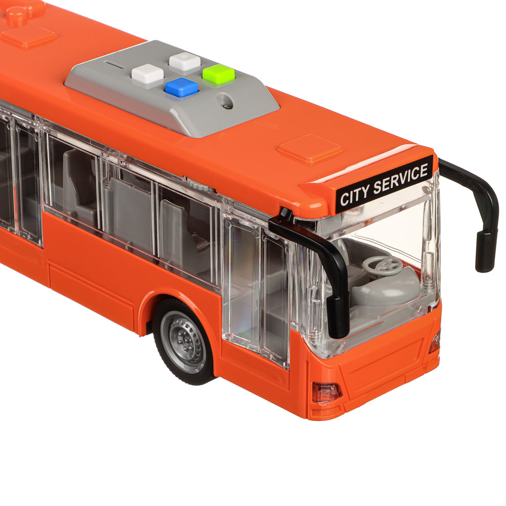 ИГРОЛЕНД Городской транспорт, свет, звук, инерция, двери откр, 3хLR44, ABS, 48х16,5х11,5см, 3 диз, арт.№ 292-217