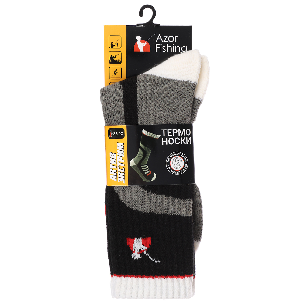 Термоноски "Актив Экстрим" тм AZOR FISHING, шерсть 40%, размер 41-46, арт.№ 127-045