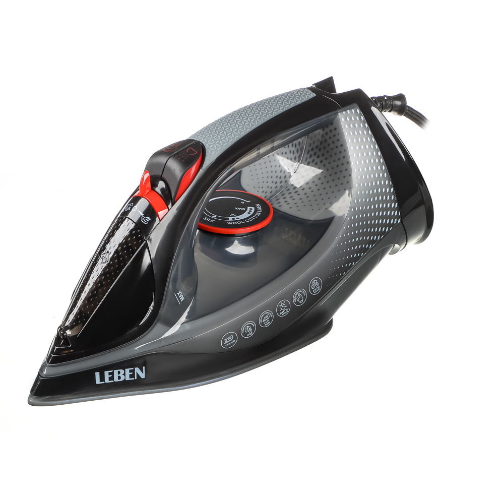 LEBEN Утюг 2600ВТ керам, антинакипь антикапля шнур 2,2м, арт.№ 249-058