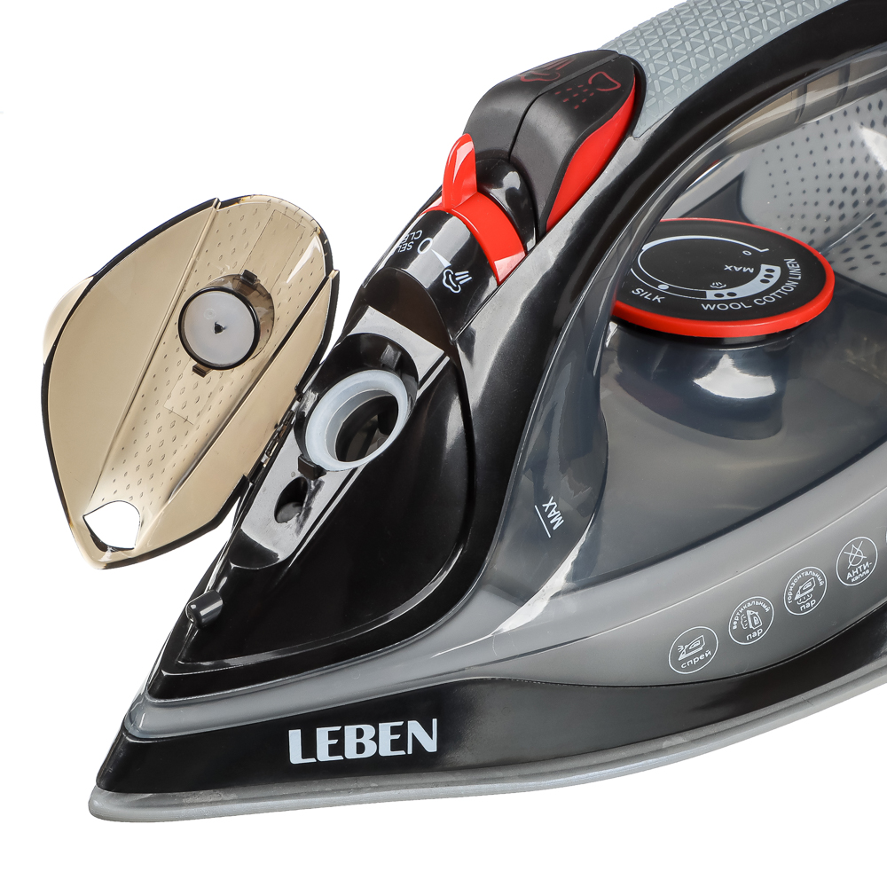 LEBEN Утюг 2600ВТ керам, антинакипь антикапля шнур 2,2м, арт.№ 249-058