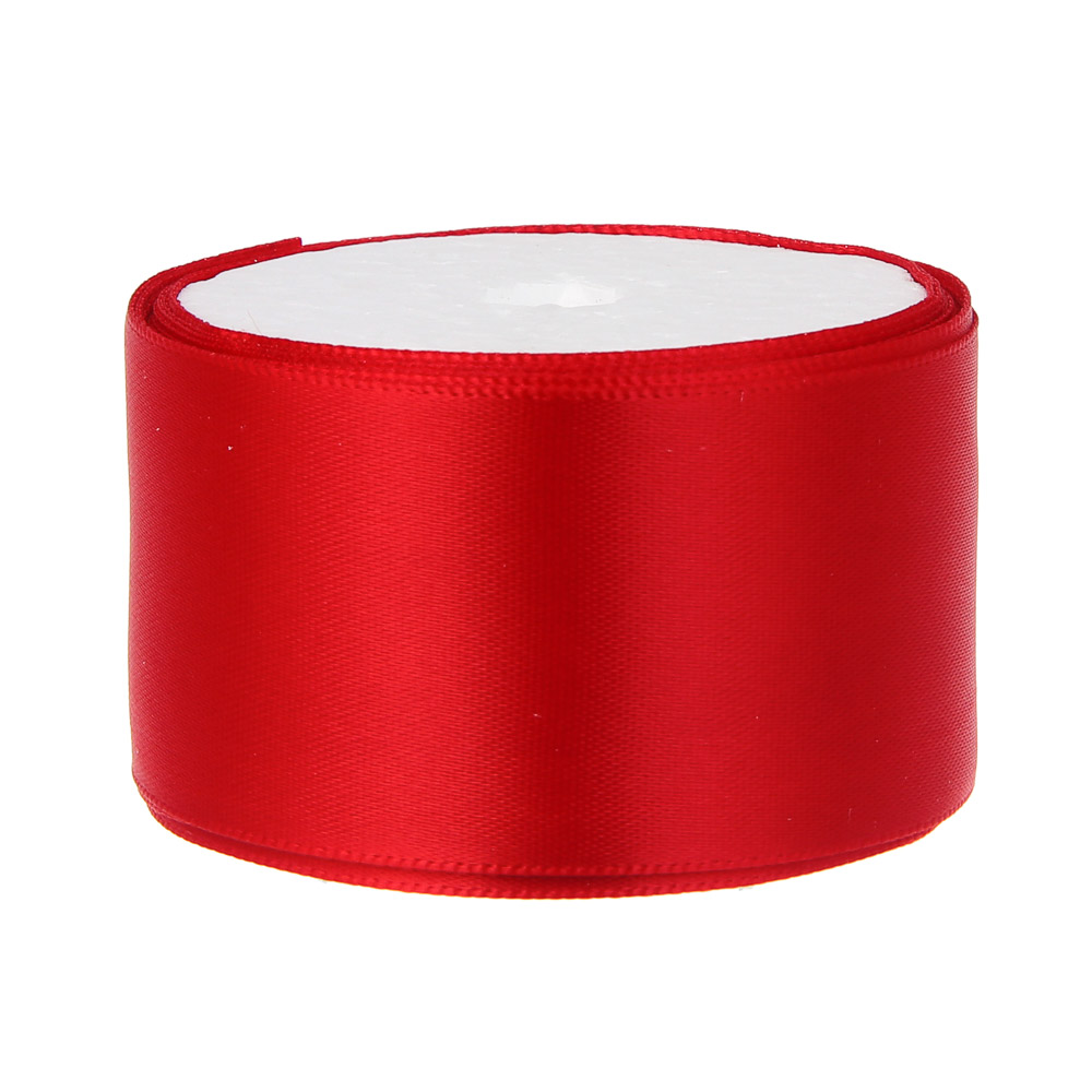 Лента для подарков атласная, 4 см x 2,7 м, полиэстер, 6 цветов, арт.№ 505-161